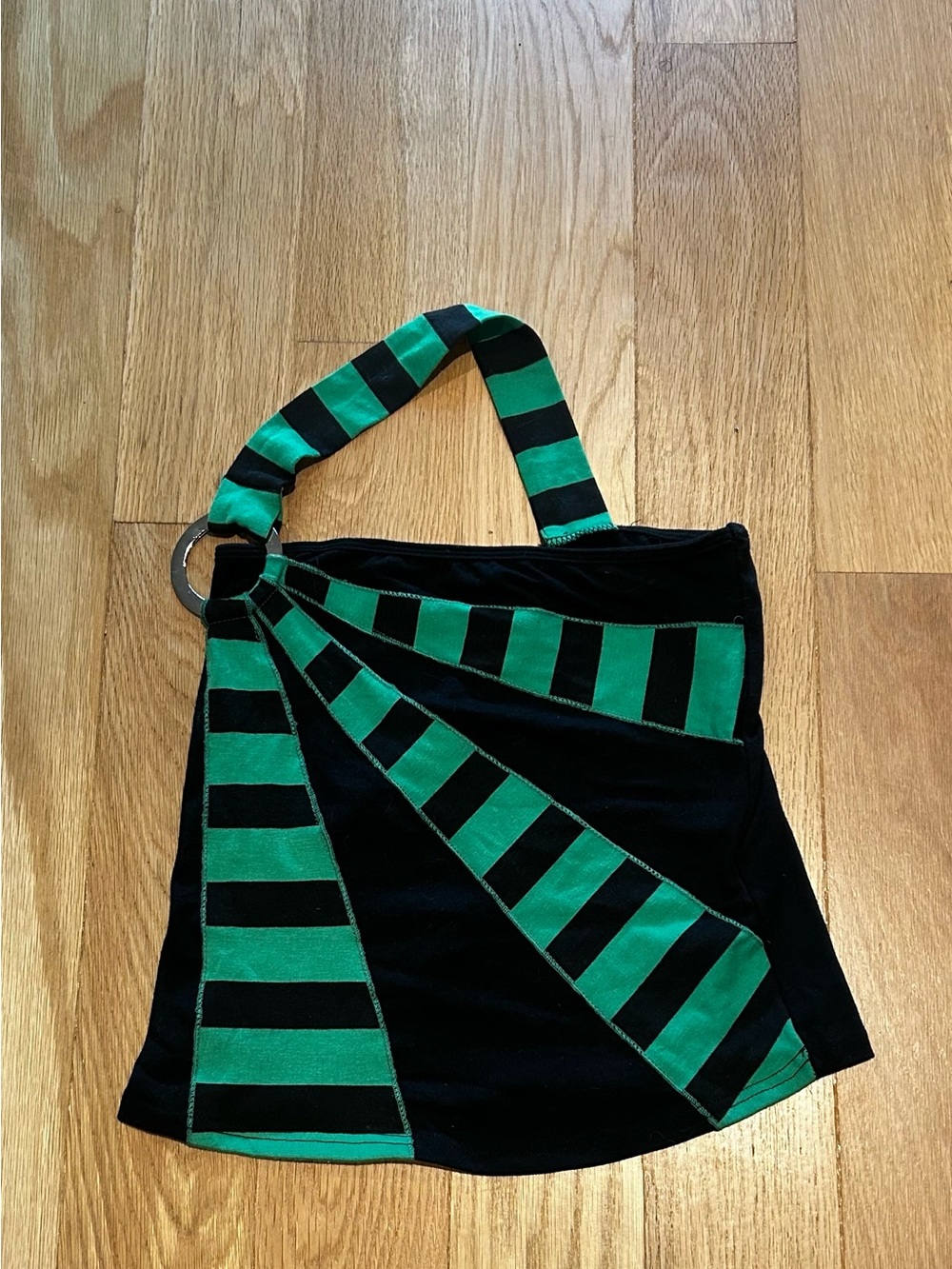 Striped Green & Black Women’s Top